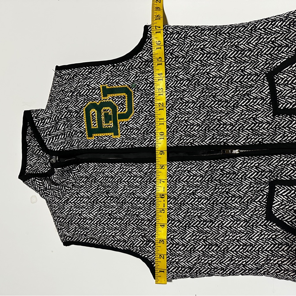 Gameday Couture Baylor Univ. Quilted Vest, black white gold sequin women's XS - Picture 10 of 12